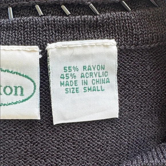 Vintage Patchington black beaded cut out neckline sleeveless knit top size small - Picture 12 of 12